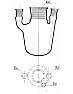 Banka sulfonační, NZ, se 3 postraními tubusy NZ, SIMAX