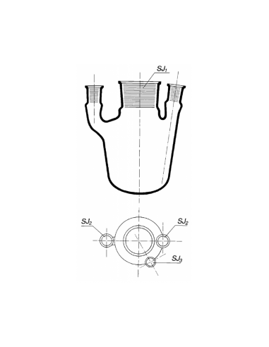 Banka sulfonační, NZ, se 3 postraními tubusy NZ, SIMAX