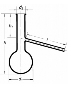 Baňka frakční s trubicí natavenou dole, SIMAX