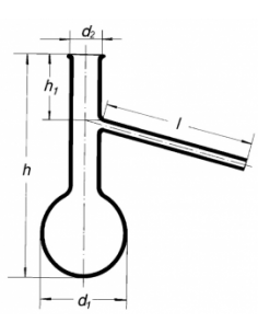 Baňka frakční s trubicí natavenou uprostřed, SIMAX