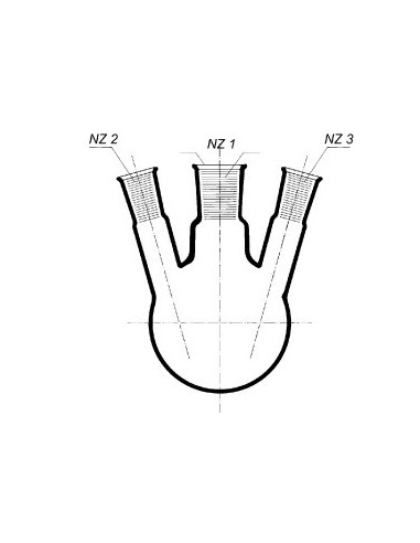 Baňka destilační, NZ, 2 postranní tubusy 20° NZ , SIMAX