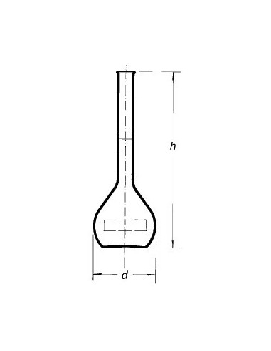 Baňka odměrná, třída A, cejchovaná, s ověřovacím listem, vyhnutý okraj, bez zátky, SIMAX