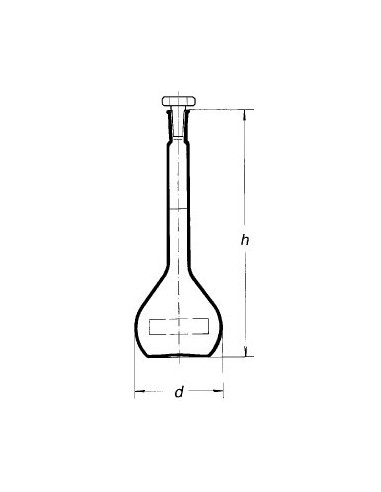Baňka odměrná, třída A, cejchovaná, s ověřovacím listem, NZ, skleněná zátka, SIMAX