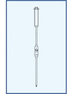 Pipeta nedělená, tř. B, 1 ryska, rozšířené provedení, s pístem