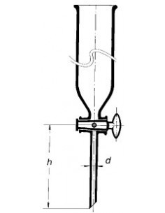 Nálevka dělící válcovitá, otevřená, skleněný kohout, SIMAX