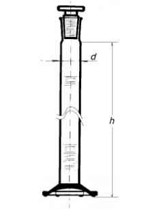 Válec odměrný, třída B, NZ, skleněná zátka, hnědá graduace, SIMAX