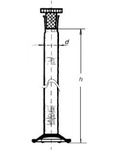 Válec odměrný, třída A + certifikát, NZ, plastová zátka, modrá graduace, SIMAX