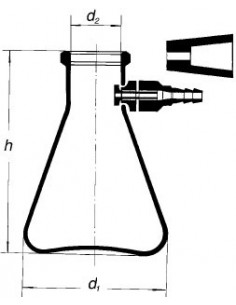 Láhev odsávací se skleněnou olivkou, SIMAX