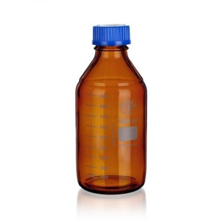 Láhev reagenční hnědá kulatá, s modrým uzávěrem, GL 32, 50 ml, SIMAX