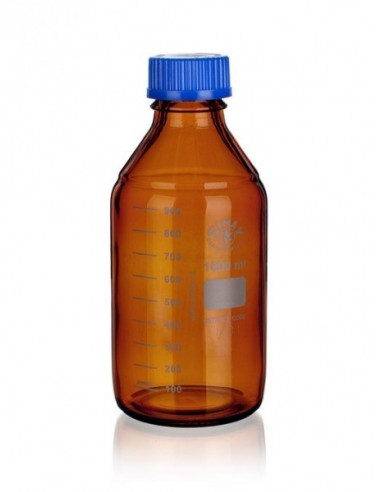 Láhev reagenční hnědá kulatá, s modrým uzávěrem, GL 32, 50 ml, SIMAX