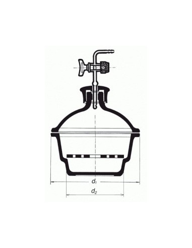 Exsikátor s plastovým hmatníkem a skleněným kohoutem,  SIMAX