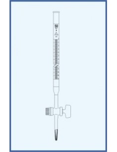 Byreta, tř. B, se Schellbachovým pruhem, přímý kohout, skleněné kladívko