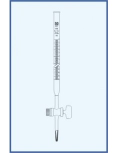 Byreta, tř. AS, přímý kohout, skleněné kladívko