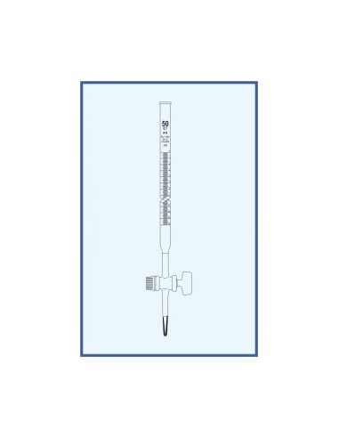 Byreta, tř. AS, přímý kohout, skleněné kladívko