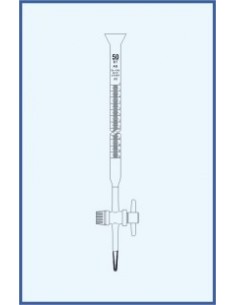 Byreta, tř. AS, přímý kohout, teflonové kladívko, s rozšířeným kalichem
