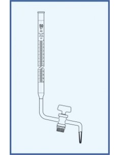 Byreta, tř. AS, se Schellbachovým pruhem, postranní kohout, skleněné kladívko