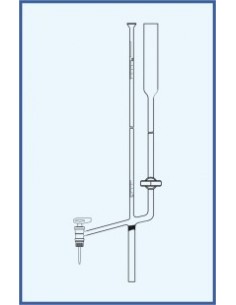 Mikrobyreta dle Banga, tř. AS, boční kohout, skleněné kladívko, přepouštěcí kohout, skleněné kladívko