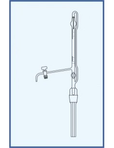 Byreta automatická dle Pelleta, tř. B, se Schellbachovým pruhem, výpustný kohout, přepouštěcí kohout, skleněná kladívka
