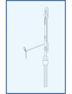 Byreta automatická dle Pelleta, tř. AS, se Schellbachovým pruhem, teflonový ventil, přepouštěcí kohout, skleněné kladívko