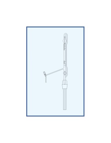 Byreta automatická dle Pelleta, tř. AS, se Schellbachovým pruhem, teflonový ventil, přepouštěcí kohout, skleněné kladívko