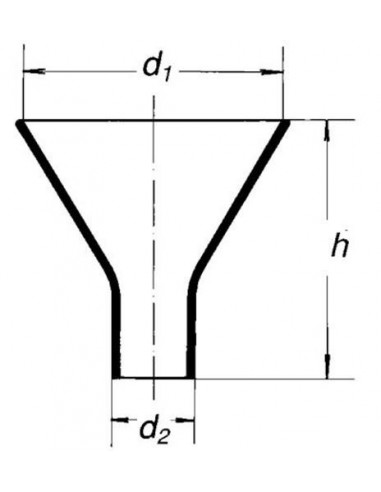Násypka s krátkym rovným koncom