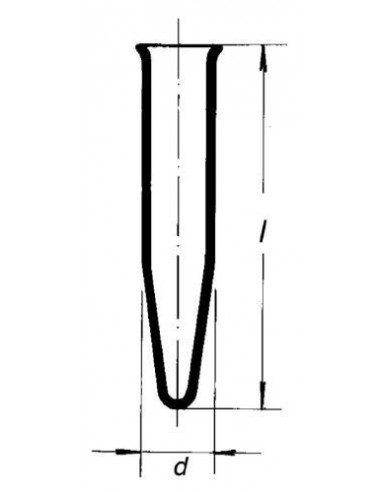 Skúmavka so špicatým dnom, uhol 30°